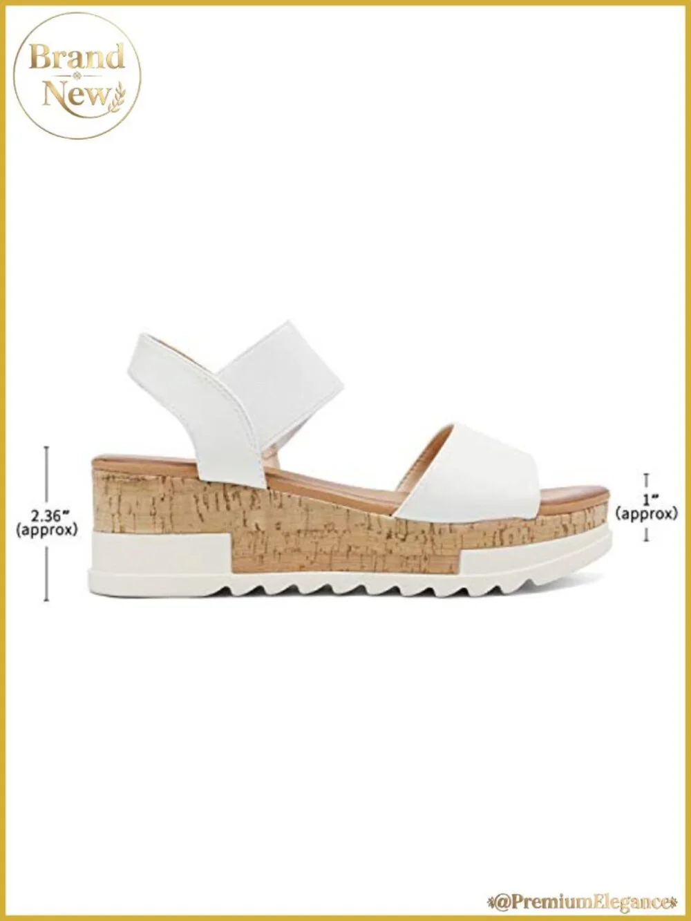 Women's Open Toe Flatform Platform Wedge Sandal with Faux Leather Cushioned